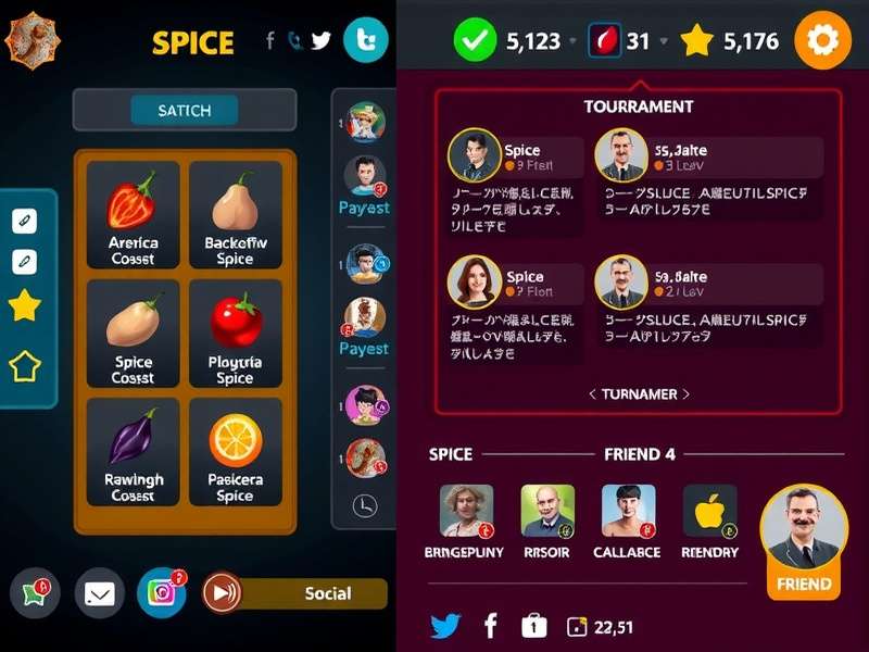 Spice Showdown Elite tournament interface with multiple players competing
